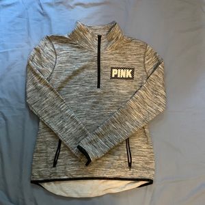 PINK Three Quarter Zip Up Sweatshirt